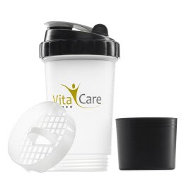 Protein Shaker mit Pulverfach und Siebeinsatz, BPA frei...