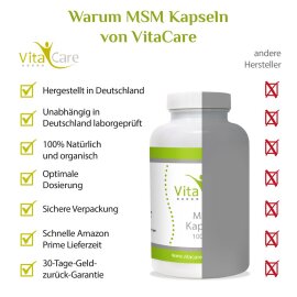 MSM 1000 mg (Methylsulphonylmethane) - 120 Capsules - VitaCare