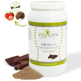 Daily One Protein-Shake Schokolade 630g - Whey-Proteinpulver mit Flohsamenschalenpulver von VitaCare…