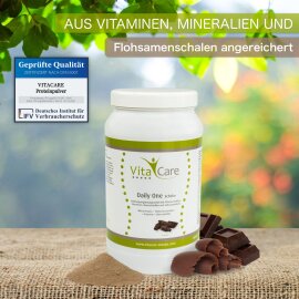 Daily One Protein-Shake Schokolade 630g - Whey-Proteinpulver mit Flohsamenschalenpulver von VitaCare…